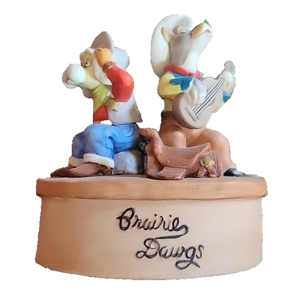 Vintage PRAIRIE DAWGS Marshall Mutt Bulls Eye Blackie Dogs‎ Cowboys Music Box
